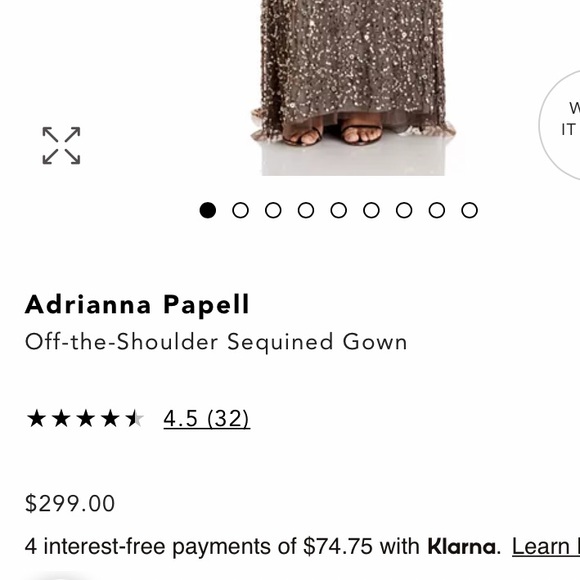 Adrianna Papell: Gold Sequence Dress - Picture 2 of 7